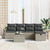 vidaXL Ensemble de canap&eacute; de jardin 6 pcs Gris clair Poly rotin