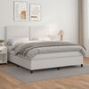 vidaXL Sommier &agrave; lattes de lit avec matelas Blanc 180x200cm Similicuir
