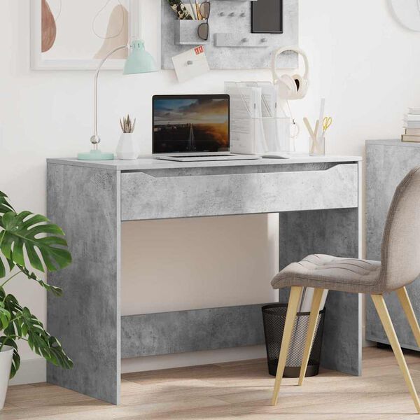 vidaXL Bureau Gris b&eacute;ton 100 x 50 x 78 cm Bois d'ing&eacute;nierie