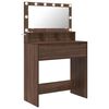 vidaXL Tables de maquillage pour chambre Ch&ecirc;ne brun 80 x 39,6 x 135 cm