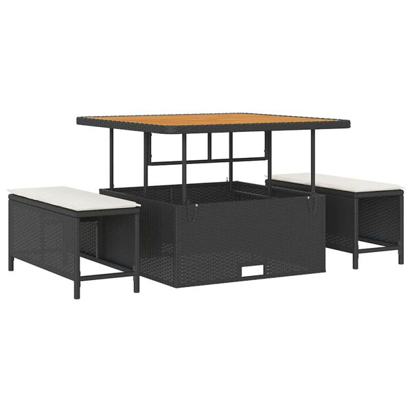 vidaXL Ensemble de canapé de jardin 13 pcs Noir polyrotin