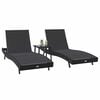 vidaXL Transat 3 pcs Noir 197 x 70 x 82 cm polyrotin