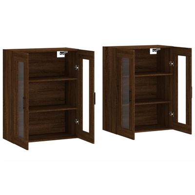 vidaXL Armoires murales 2 pcs chêne marron bois d'ingénierie