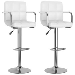 vidaXL Tabourets de bar lot de 2 blanc similicuir