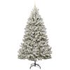 vidaXL Sapin de Noël artificiel Vert et blanc 300 cm PVC et métal