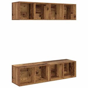 vidaXL Ensemble meuble TV 4 pcs Bois Ancien 37 x 37 x 72 cm