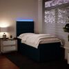 vidaXL Sommier &agrave; lattes de lit avec matelas bleu 90x190 cm velours
