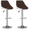 vidaXL Tabourets de bar lot de 2 marron et blanc similicuir