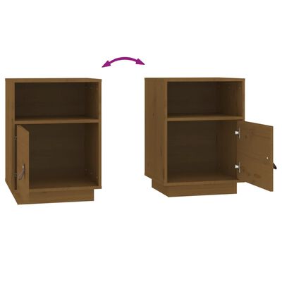 vidaXL Tables de chevet 2pcs Marron miel 40x34x55cm Bois de pin massif