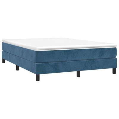 vidaXL Sommier à lattes de lit et matelas Bleu foncé 140x190cm Velours