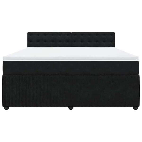 vidaXL Sommier &agrave; lattes de lit avec matelas Noir 180x200 cm Velours