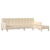 vidaXL Canap&eacute;-lit &agrave; 2 places avec repose-pied Cr&egrave;me Tissu