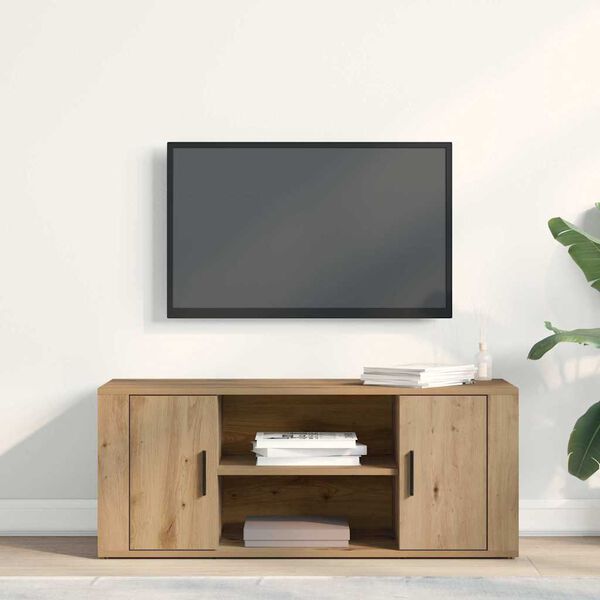vidaXL Meuble TV ch&ecirc;ne artisanal 100 x 35 x 40 cm Bois d'ing&eacute;nierie