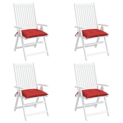 vidaXL Coussins de chaise lot de 4 40x40x7 cm tissu oxford rouge