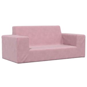 vidaXL Canap&eacute; pour enfants &agrave; 2 places Rose Peluche douce