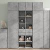 vidaXL Buffet haut gris b&eacute;ton 70x42,5x185 cm bois d'ing&eacute;nierie