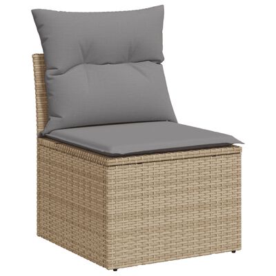 vidaXL Salon de jardin avec coussins 5 pcs beige résine tressée