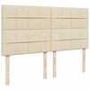 vidaXL Sommier &agrave; lattes de lit avec matelas Cr&egrave;me 200x200 cm Tissu