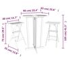 vidaXL Ensemble de bar pliable 3 pcs Bois de teck massif