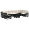 vidaXL Ensemble de canap&eacute; de jardin 11 pc Noir et blanc cr&egrave;me