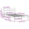vidaXL Cadre de lit Marron 135 x 190 cm Bois de pin massif