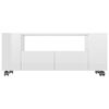 vidaXL Meuble TV Blanc brillant 120x35x48 cm Bois d'ingénierie