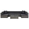 vidaXL Salon de jardin 7 pcs avec coussins r&eacute;sine tress&eacute;e gris
