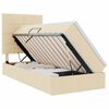 vidaXL Lit de rangement LED avec matelas Cr&egrave;me 90 x 190 cm Tissu