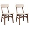vidaXL Chaises &agrave; manger coussins 2 pcs marron bois massif caoutchouc