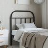 vidaXL T&ecirc;te de lit m&eacute;tal noir 75 cm