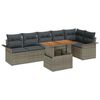 vidaXL Ensemble de canap&eacute; de jardin 7 pc Gris polyrotin