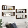 vidaXL &Eacute;tag&egrave;res murales cubiques 4 pcs Ch&ecirc;ne fum&eacute; 80x15x26,5 cm