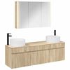 vidaXL Ensemble d'armoire de salle de bain 4 pc Ch&ecirc;ne Sonoma