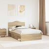 vidaXL Cadre de lit avec t&ecirc;te de lit Sonoma 120 x 190 cm Pin massif