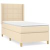 vidaXL Sommier &agrave; lattes de lit avec matelas Cr&egrave;me 80x200 cm Tissu