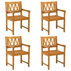 vidaXL Chaises de jardin 4 pc Naturel Bois d'Acacia Massif