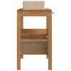 vidaXL Armoire de toilette Teck solide avec lavabo en marbre Noir