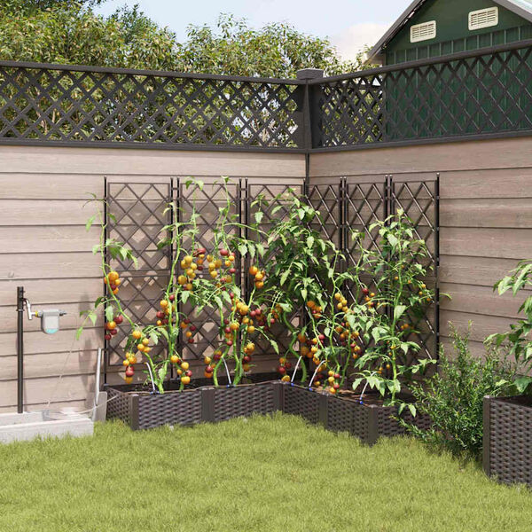 vidaXL Cache-pot de jardin 5 pcs Marron Acier