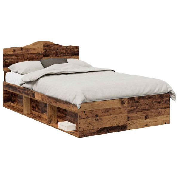vidaXL Cadre de lit Bois ancien 120 x 200 cm Bois de pin massif