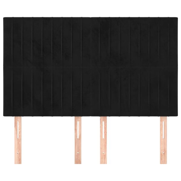 vidaXL Tête de lit Noir 144x5x118/128 cm Velours