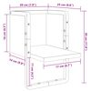 vidaXL &Eacute;tag&egrave;re murale avec barre sonoma gris 20x25x30 cm