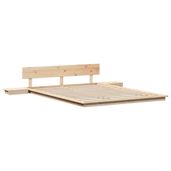 vidaXL Cadre de lit avec t&ecirc;te de lit Marron 160 x 200 cm bois