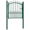 vidaXL Portail de cl&ocirc;ture EMMEN avec pointes en acier 104&nbsp;x&nbsp;97&nbsp;cm vert