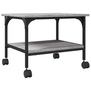 vidaXL Support d'imprimante &agrave; 2 niveaux sonoma gris 50x40x38 cm