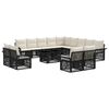 vidaXL Ensemble de canap&eacute; de jardin 14 pc Noir et blanc cr&egrave;me