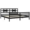 vidaXL Cadre de lit sans matelas noir 200x200 cm bois massif