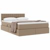 vidaXL Lit avec rangement et matelas Cappuccino 140 x 190 cm