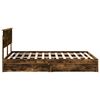vidaXL Lit de Rangement Ch&ecirc;ne fum&eacute; 135 x 190 cm Bois d'ing&eacute;nierie