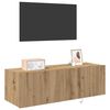 vidaXL Meuble TV mural Montage mural Ch&ecirc;ne artisanal 100 x 35 x 31 cm