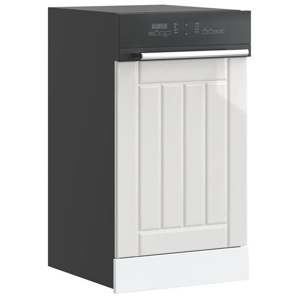 vidaXL Panneau de lave-vaisselle Lucca blanc brillant bois ing&eacute;nierie